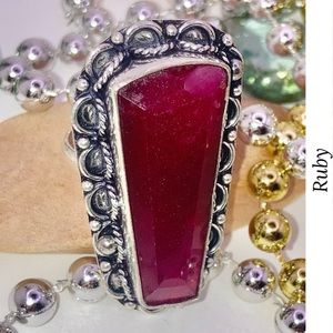 NICE!! Ruby Gemstone Handmade Halo Ring
